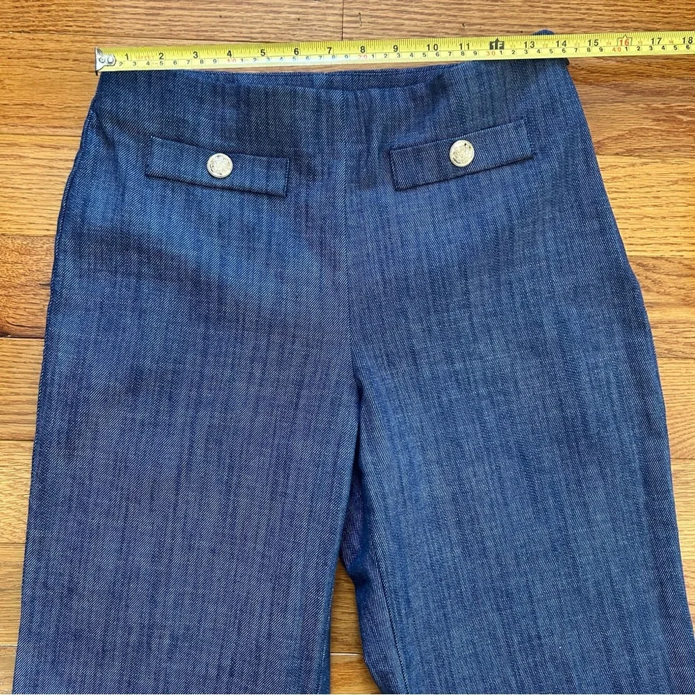 LOFT Button Trim Wide Leg trousers in Refined Denim 4P - Picture 10 of 15